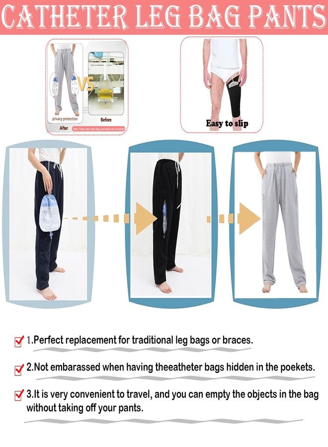 AUSTYLCO Urine Bag Holder Pants with Zippered Pockets,Incontinence Catheter Pants,Urine Bag Holder Trousers for Nephropathy Nephrostomy,Cystostomy,Eelderly - Image 5