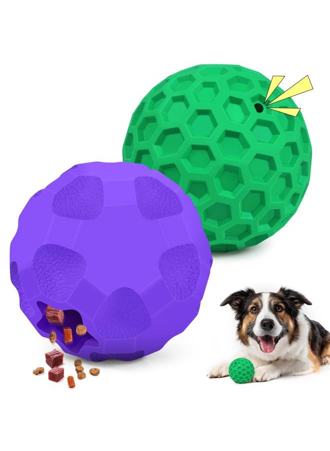 TROUSKAIG 2 Pack Interactive Dog Toys for Aggressive Chewers, 3.15”Squeaky Balls for Dogs and 3.54” Treat Dispensing Dog Toys, Squeaky Dog Balls for Large Dogs,Treat Puzzle Toy,Indestructible Toy Ball - Image 1