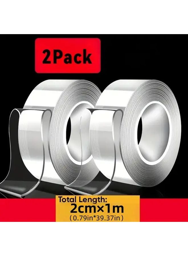 2 Rolls Nano Double Sided Tape Reusable Washable Strong Adhesive For Home Kitchen - Image 2