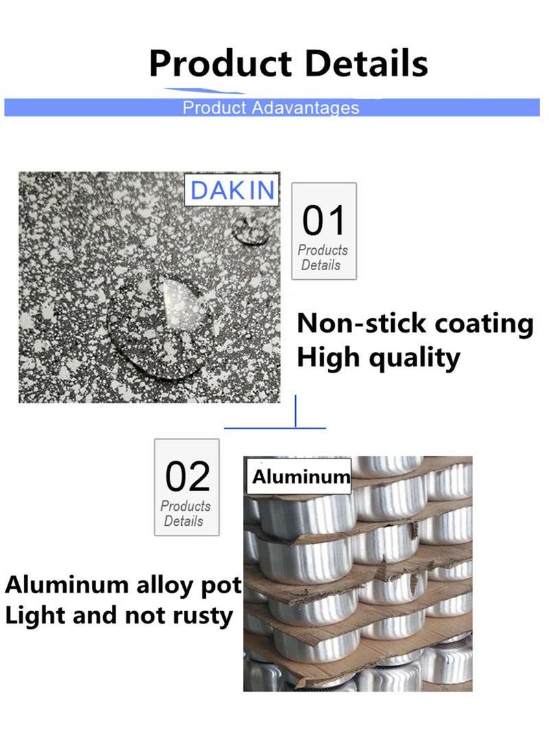 AROAQ Smart Wok Pan With Marble Coating, Aluminium Fry Pan With Heat-resistant Handle,  Steak Cooking Gas Stove Skillet Cookware Tool For Kitchen Set, (Frying Pan 28cm) - Image 4