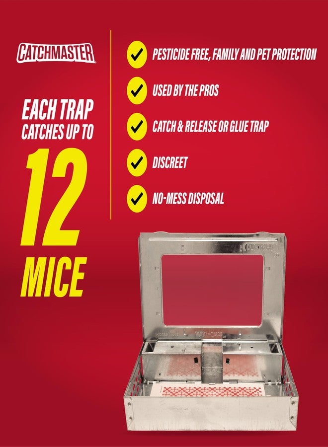 Catchmaster Multi-Catch Mouse Trap - 3 Count, Ready to Use Indoors & Outdoors. Glue Adhesive Sticky Board Metal Long-Lasting Reusable Simple Humane Non-Toxic Pet-Safe Child-Safe - Image 5