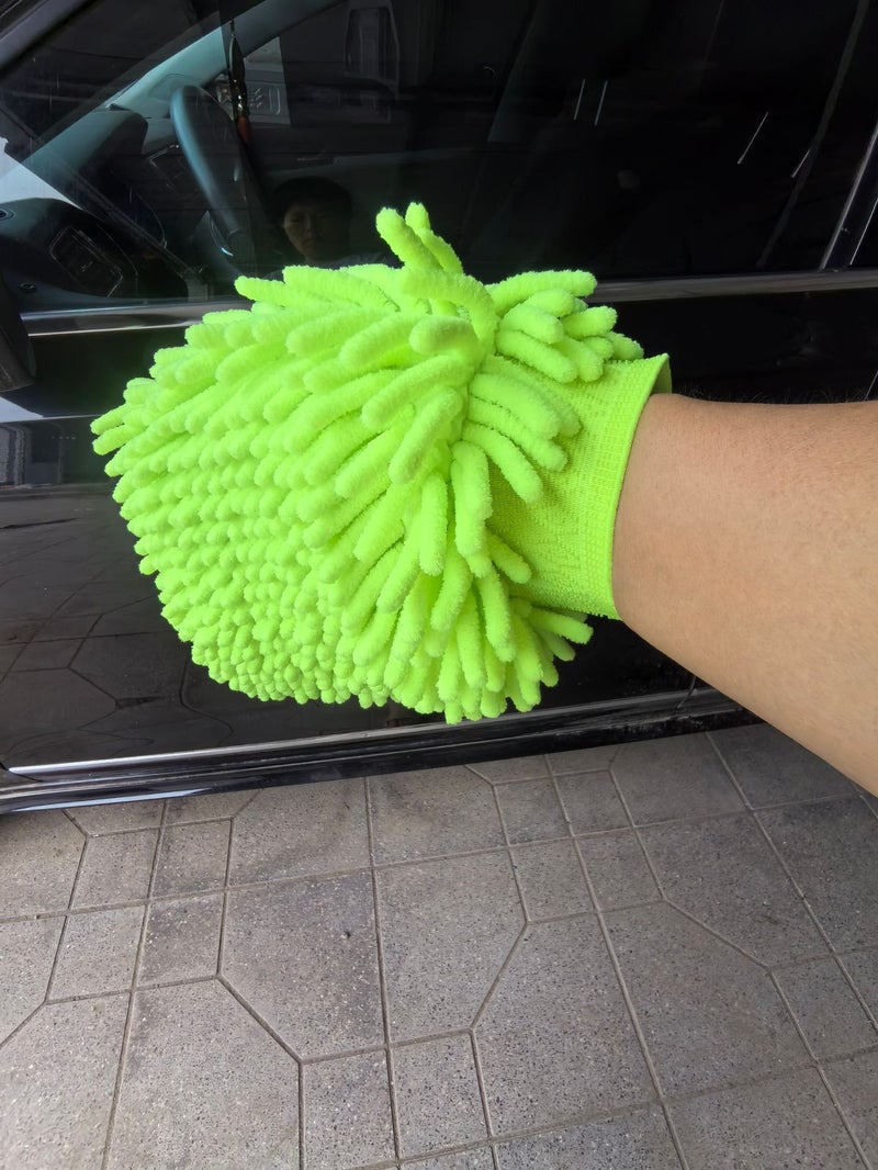 Water Absorbent Towel Glove Fluorescent green [single]]