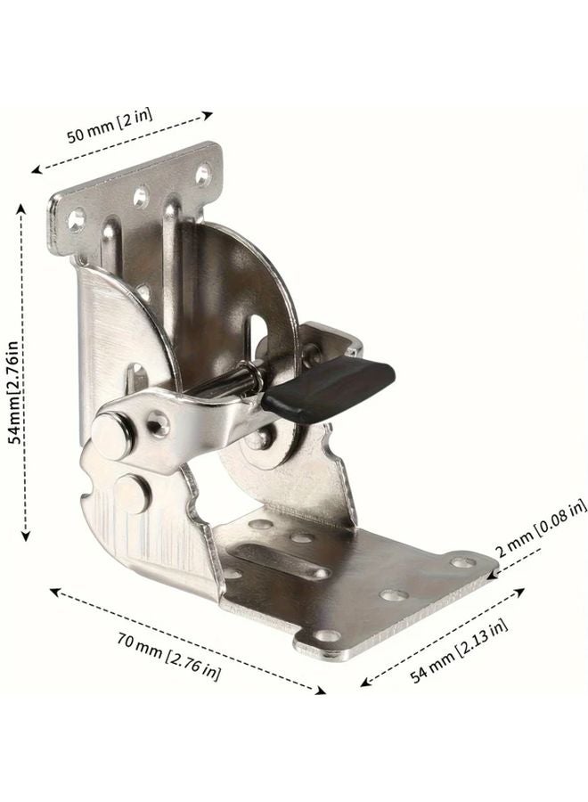 4 Pack Stainless Steel Folding Table Leg Brackets 0 90 180 Degree Adjustable With Self Locking Hinges - Image 4