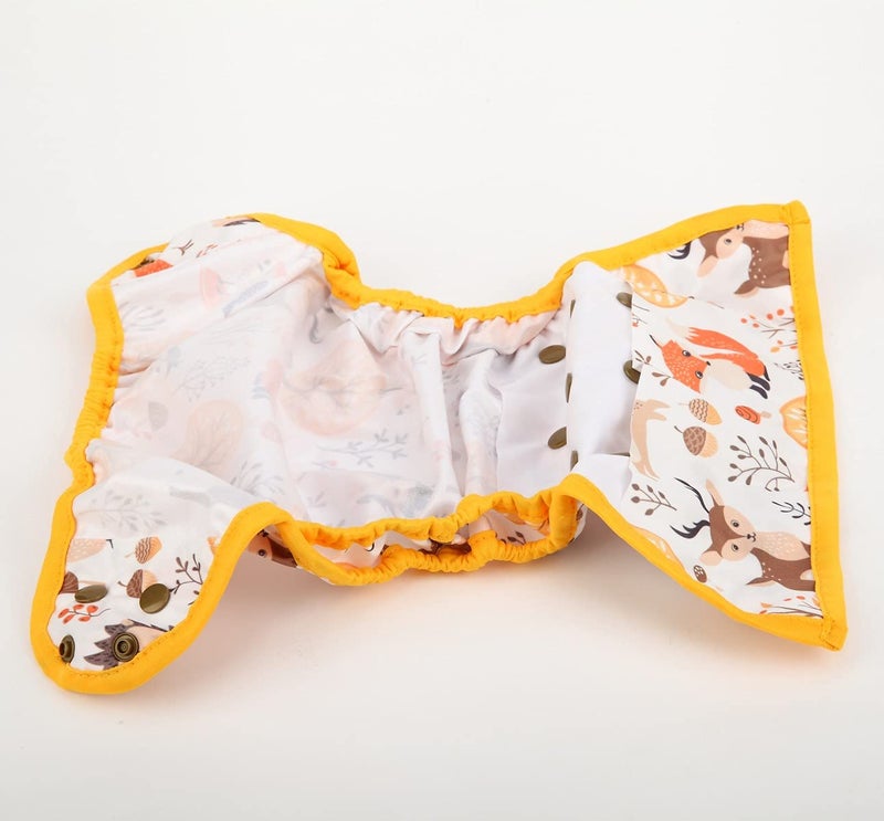 Sigzagor 3 Baby Diaper Covers Nappies One Size 10lbs to 36lbs for Boys (Yellow Deers) - Image 3