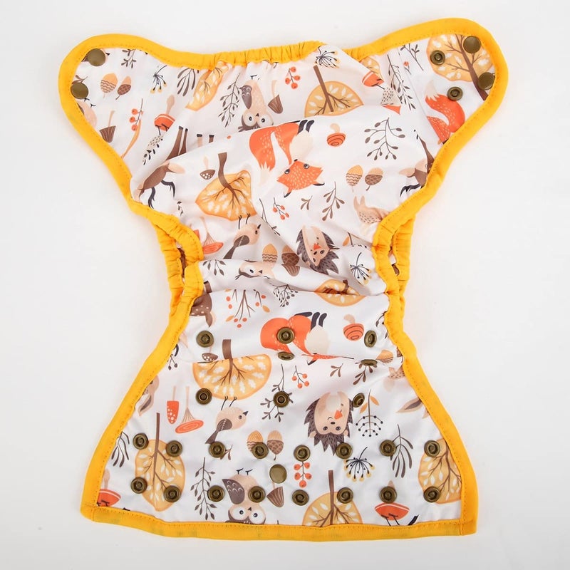 Sigzagor 3 Baby Diaper Covers Nappies One Size 10lbs to 36lbs for Boys (Yellow Deers) - Image 4