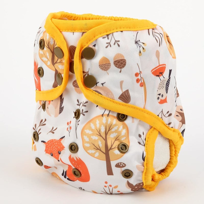 Sigzagor 3 Baby Diaper Covers Nappies One Size 10lbs to 36lbs for Boys (Yellow Deers) - Image 2