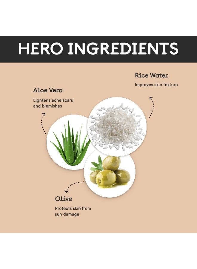 كوينش غسول الوجه بكريم التقشير اللطيف بماء الأرز، غسول الوجه الكوري للبشرة المتوهجة، يفتح ويرطب البشرة بالصبار وفيتامين E، صنع في كوريا (25 مل) - Image 4