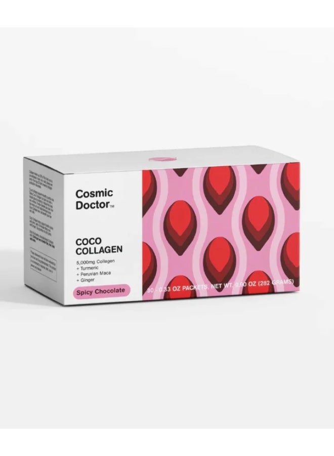 Cosmic Doctor Coco Collagen– Food-Based Collagen for Skin, Hair, Nails & Joints 5,000 mg, 30 sachets, Spicy chocolate - Image 1