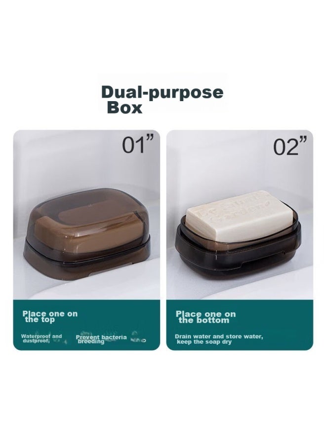 CHAHUA Camellia Soap Dish With Lid, Creative Draining Design, No Drilling Required, Bathroom Laundry Soap Holder, 1 Piece - Image 1