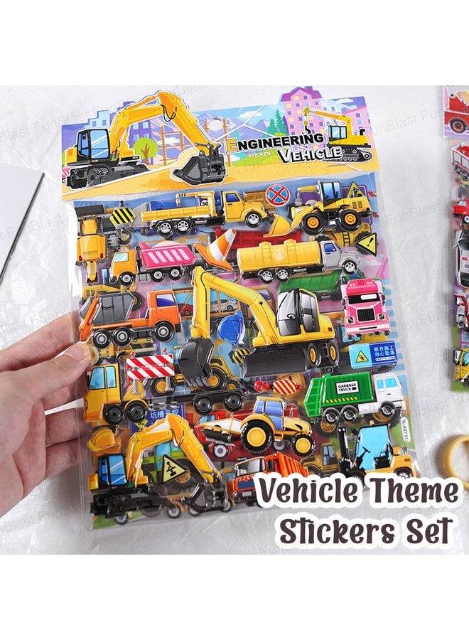 فنبلاست مجموعة ملصقات FunBlast Vehicle Theme من Kawaii Puffy للأطفال، ملصقات جمالية ثلاثية الأبعاد للفتيات، ملصقات لطيفة، جدار ذاتي اللصق من الرغوة، 20 سم - Image 4