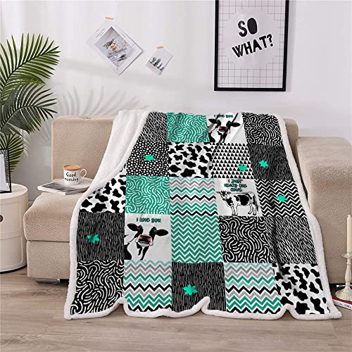 Belperan Cow Print Blanket Cow Decor Bedding Throw Blanket for Girl Women Christmas Valentine's Birthday Gifts Soft Cute Print Farm Animal Cow Blanket (50"x 60",cow3) - Image 3
