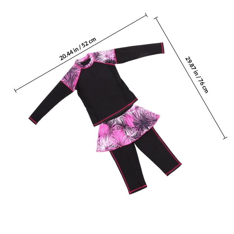 Muslim Girls Swimsuit Traditional Modest Swim Pants Kit Swimming Beachwear for Teen Girls (150cm, Black) - Image 2