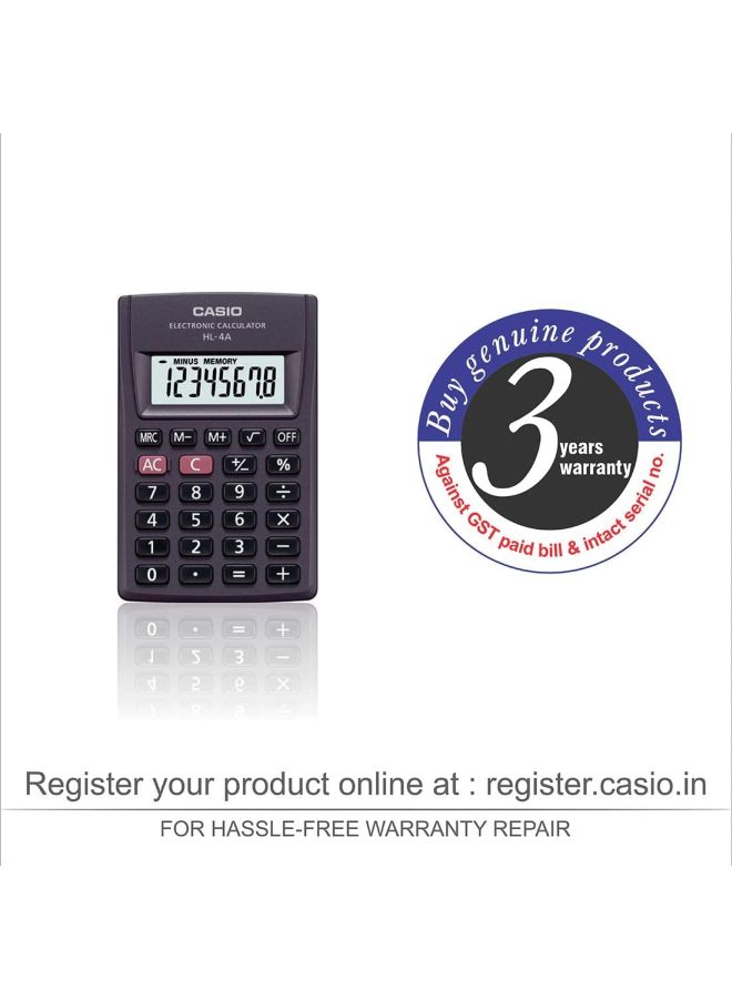 Casio HL-4A Portable Type Calculator with 8-Digit Extra Big Display - Image 5