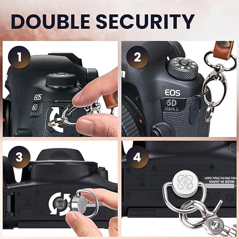 coku Dual Camera Leather Strap Adjustable DSLR/SLR Camera Strap Dual Shoulder Camera Harness Accessories for Two Cameras Multi Camera Gear for Photographers |Quick Release, Universal Fit - Image 4