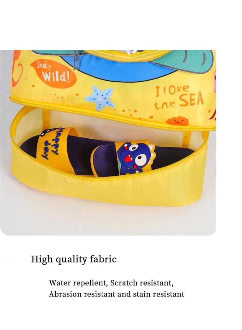 Y&D Children's Dry and Wet Separation Children's Swimming Bag, Beach Bag, Sports Fitness Bag, Portable Drawstring Backpack Waterproof Gym Sports Pool Beach Gear - Image 3