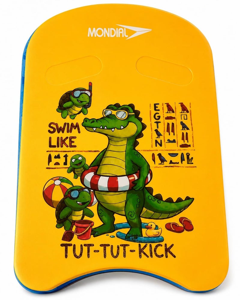 Mondiall Kids Swim Kickboard, Exercise Training Board for Kids to Learn to Swim in The Pool (Dino Yellow)