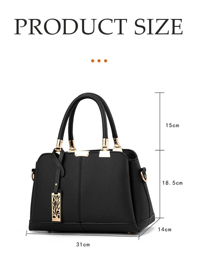 DUNISO Fashion ladies handbags PU leather shoulder bag large capacity crossbody bagwith detachable shoulder strap and top handle suitable for shopping work dating travel - Image 2