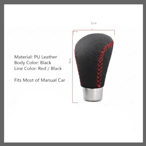 YOURKARTS.COM Leather & Chrome Gear Shift Knob 5-Speed Manual Transmission Gear Knob with Universal Fit & Installation Kit (Black MOMO Style) | car Accessories 2025 - Image 3