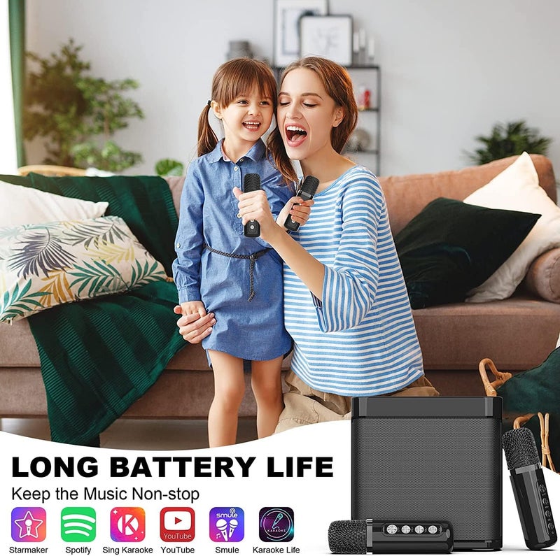 TDOO Local & cross border ship compatible Portable Bluetooth Speaker, Karaoke Machine for Adults/Kids with 2 Wireless Microphones, Bluetooth Karaoke Speaker PA System, Singing Machine with Echo and Vocal Cut Easy daily handling design - Image 4