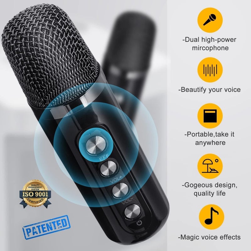 TDOO Local & cross border ship compatible Portable Bluetooth Speaker, Karaoke Machine for Adults/Kids with 2 Wireless Microphones, Bluetooth Karaoke Speaker PA System, Singing Machine with Echo and Vocal Cut Easy daily handling design - Image 3