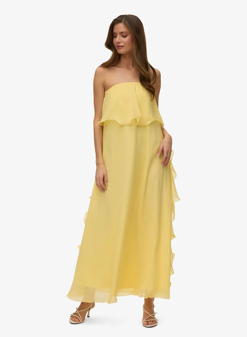 Vero Moda Vmiris Ruffle Tube Maxi Dress
