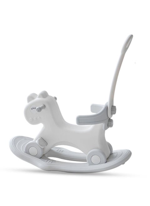 Teknum 2In1 Rock Ride On With Push Handle - Grey White