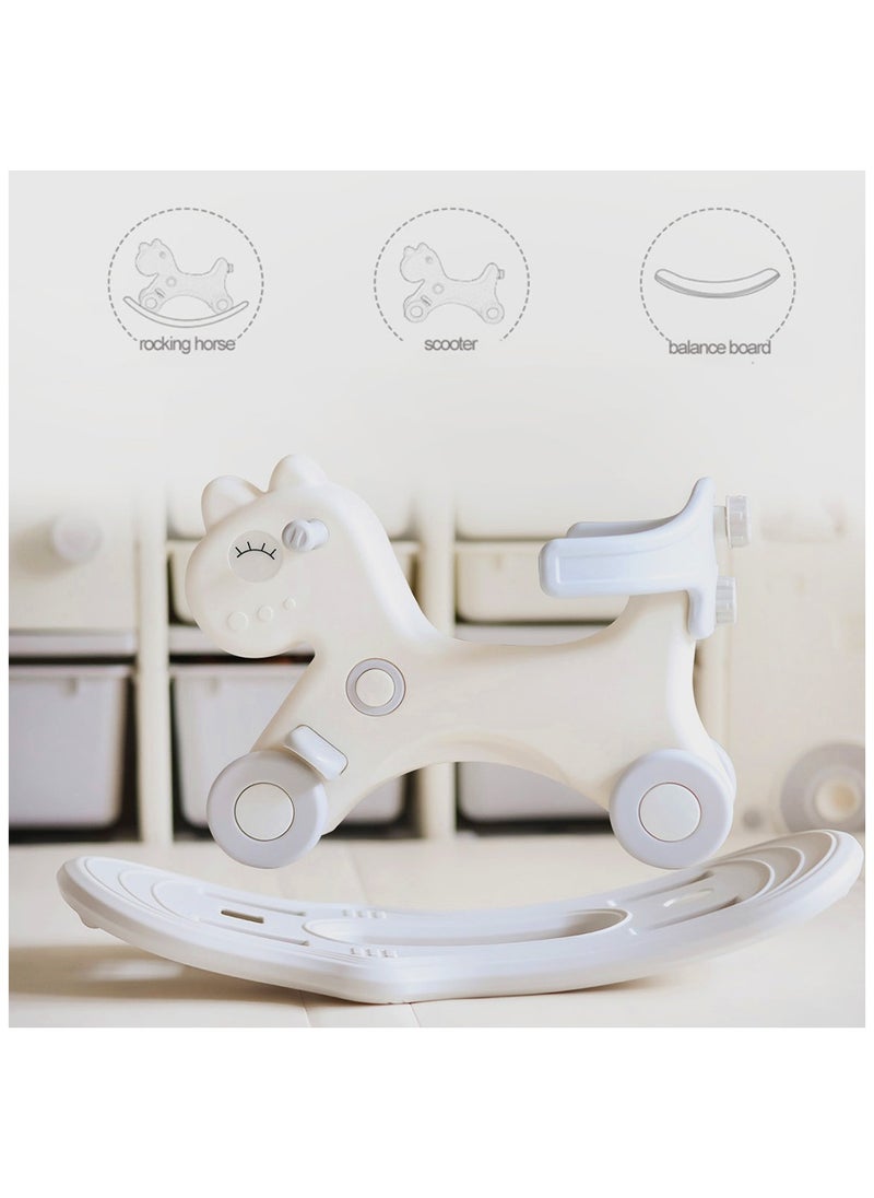 TEKNUM - Teknum 2In1 Rock Ride On With Push Handle - Grey White - Image 1