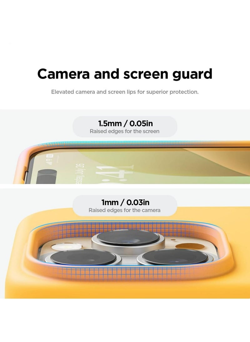 Generic - Silicone Case Compatible with iPhone 16 Pro Max, Slim Liquid Silicone Phone Case with 3-Layer Soft Rubber Shockproof TPU Lining (Yellow) - Image 1