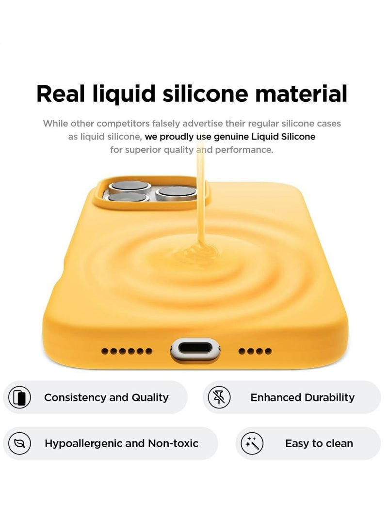 Generic - Silicone Case Compatible with iPhone 16 Pro Max, Slim Liquid Silicone Phone Case with 3-Layer Soft Rubber Shockproof TPU Lining (Yellow) - Image 1