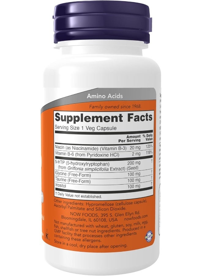 now Foods, 5Htp, Double Strength, 200 Mg, 60 Veg Capsules - Image 2