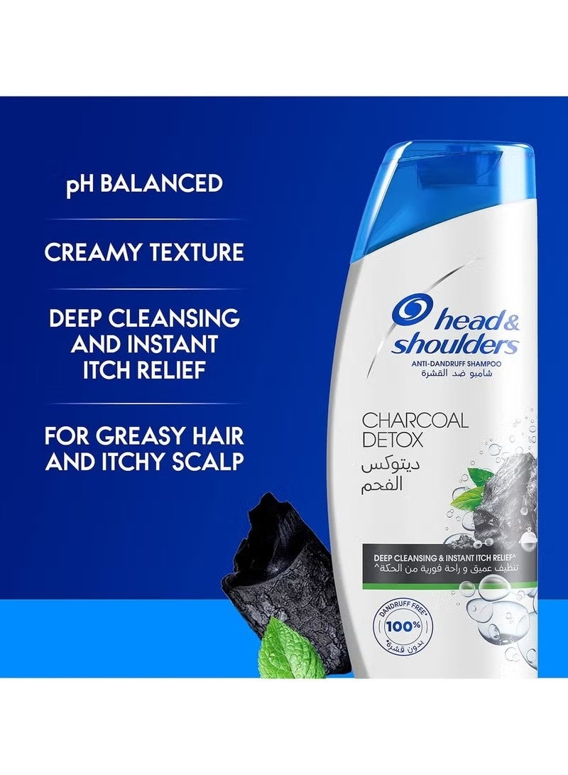 Head & Shoulders Charcoal Detox Anti-Dandruff Shampoo Clinically Proven With Active Ingredient Piroctone Olamine 400ml +400ml - Image 4