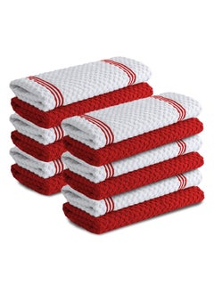 Infinitee Xclusives Infinitee Xclusives Premium Kitchen Towels - Red [Pack of 12] 100% Cotton Kitchen Hand Towels 15 x 25 Inches - Dish Towels for Kitchen  - Image 1