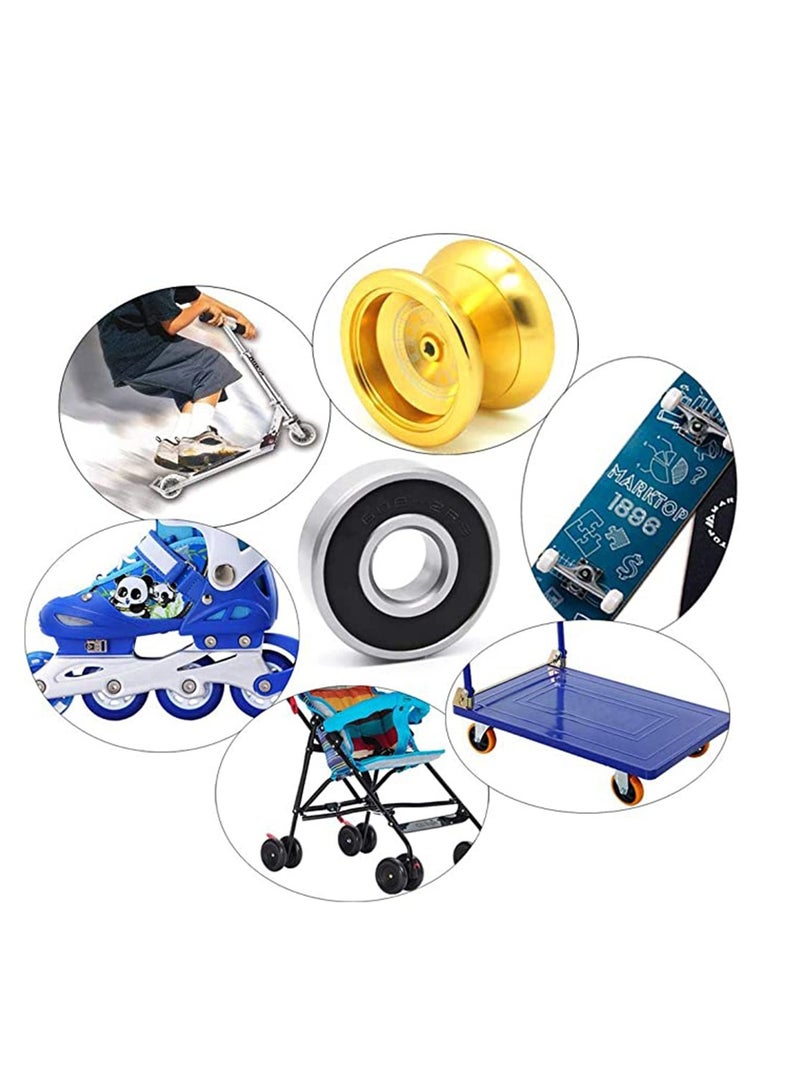 SYOSI محامل لوح التزلج، محامل قياسية 608RS - محامل من الفولاذ والمطاط المزدوج محكمة الغلق ومحامل كروية ذات أخدود عميق مناسبة لألواح التزلج والتزلج المضمن والدراجات البخارية - Image 3