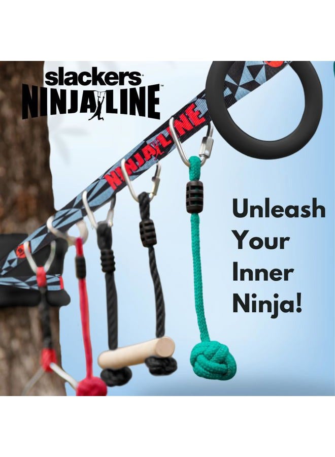 slackers USA Ninja Line Starter Set 2021, 11 Metre Hangel Course, Great 11-Piece Complete Set, Can Also Be Used as a Slackline, with 7 Obstacles, Train Like a Ninja, 980024 - Image 2