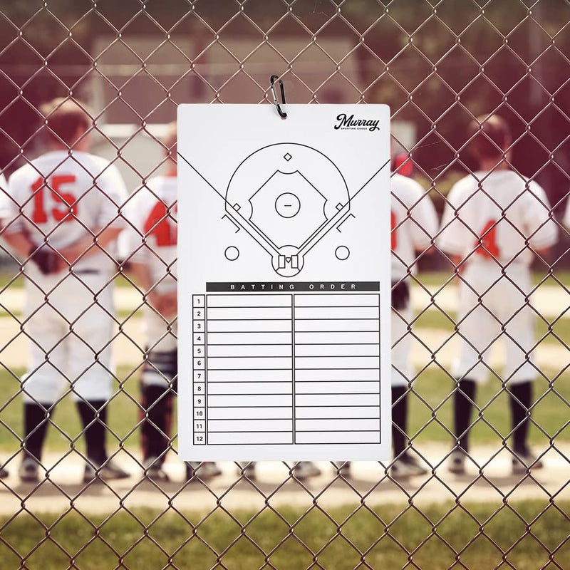 Murray Sporting Goods Dry Erase Coaches Clipboard | Double-Sided Dry Erase White Board (Baseball) - Image 3