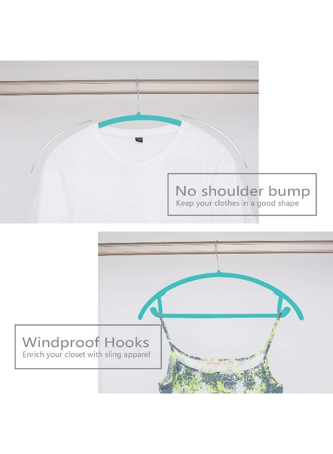 MIZGI MIZGI Premium Velvet Hangers (Pack of 50) Heavyduty- Non Slip No Shoulder Bump Suit Hangers - Chrome Hooks, Space Saving Clothes Hangers, Rounded Hangers for Coat, Sweater, Jackets, Pants, One Size - Image 4