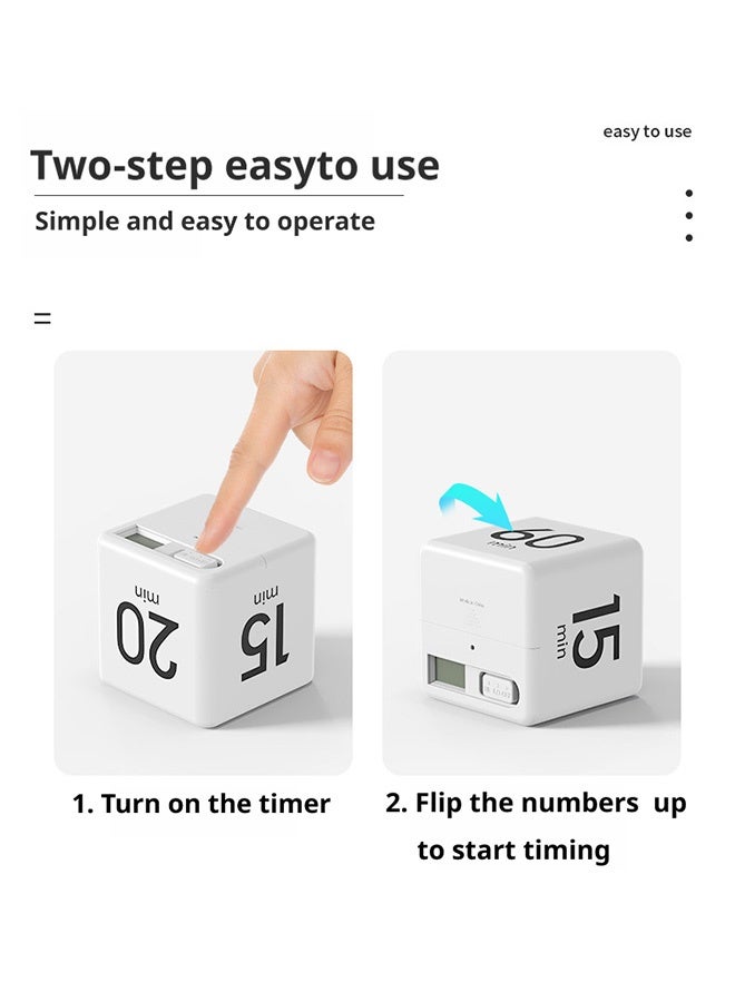 HOOPZOZA Gravity Timer Pomodoro Timer 5/20/30/60 Minutes Productivity Timer Flip Gravity Sensor Cube Timer Portable Desk Timer for ADHD Work Study Kitchen - Image 3