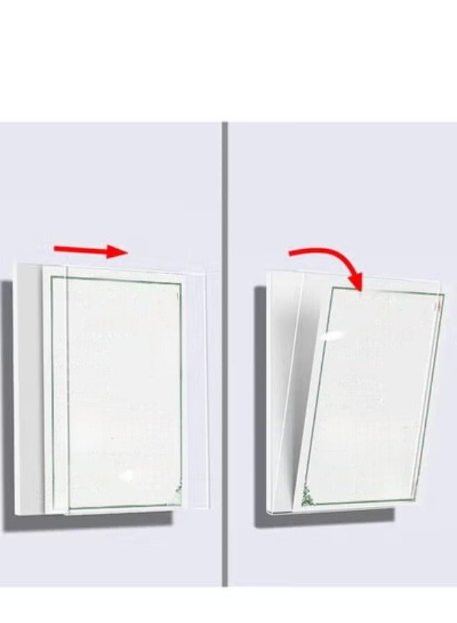 Eckek  Wall Mount Acrylic Sign Holder Self Adhesive Display Frame Clear Document Frame for Office, Store, School, Home, Wall Picture Frame - Image 5