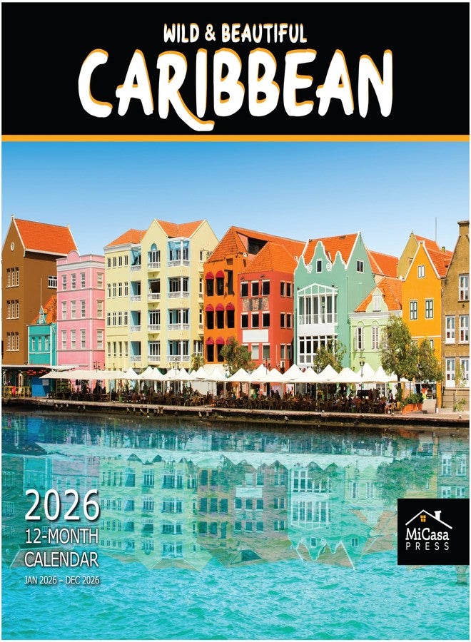 MICASA PRESS تقويم ميكاسا الجداري لعام 2026، بعنوان "الجمال البري الكاريبي"، 12 شهرًا | 12 بوصة × 24 بوصة عند الفتح | ورق سميك ومتين | هدية مثالية | تقويم 2026 - Image 1