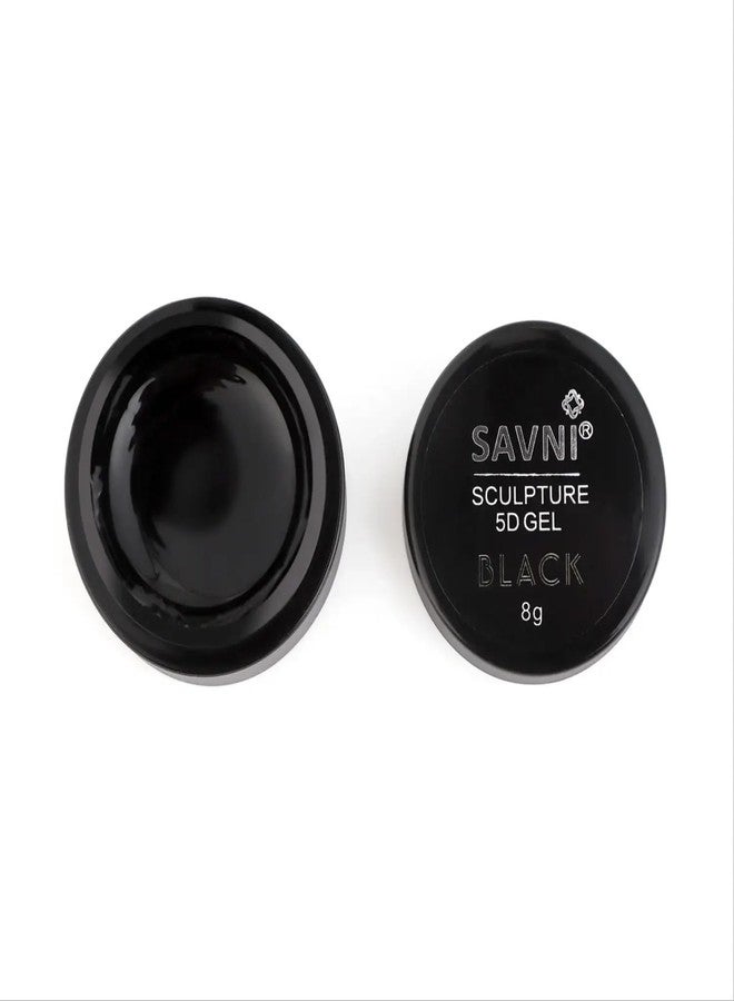 SAVNI 5D Sculpture Gel, Multipurpose Design Nail Art Gel, 8g (Black, 8) - Image 2