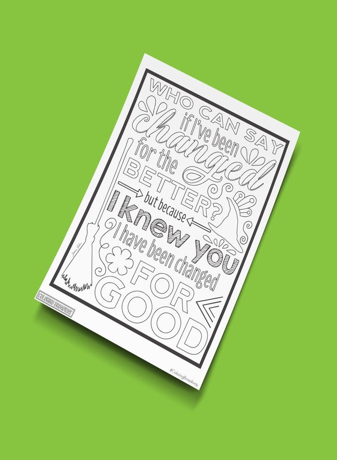 Coloring Broadway - Wicked Inspired Coloring Pages (Set of 4), Defying Gravity Musical Theater Merchandise, Printed on Matte Card Stock (8 1/2” x 11”), Ideal Gift for a Broadway Theater Lover - Image 4