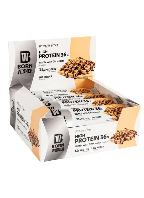 Mega Pro Protein Bar - Waffle with Chocolate - (12 pack)