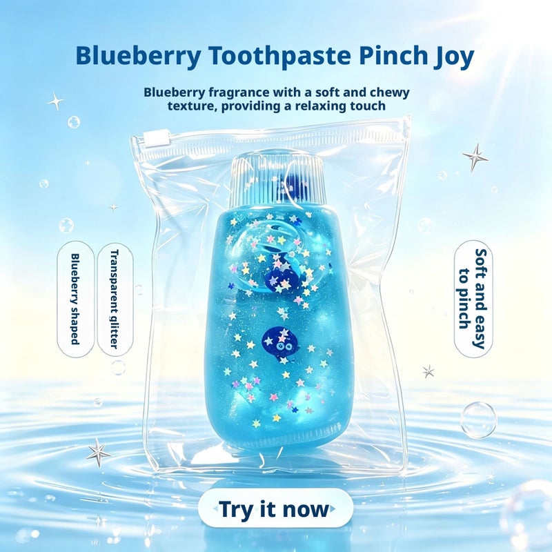 Fluid Toothpaste Squishy Toy with Glitter Design Portable Stress Reliever - Image 2