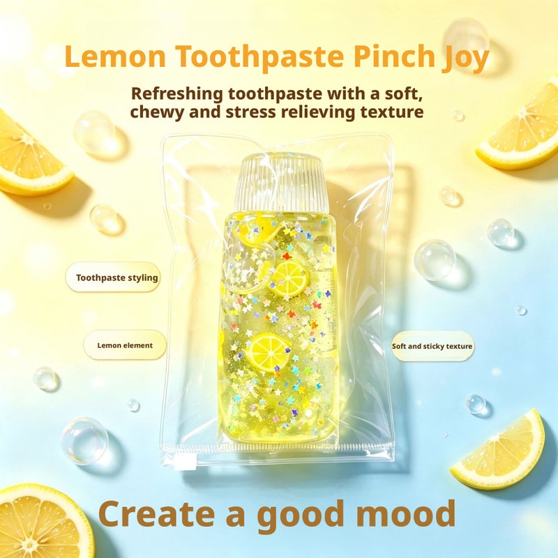 Fluid Toothpaste Squishy Toy with Glitter Design Portable Stress Reliever - Image 4