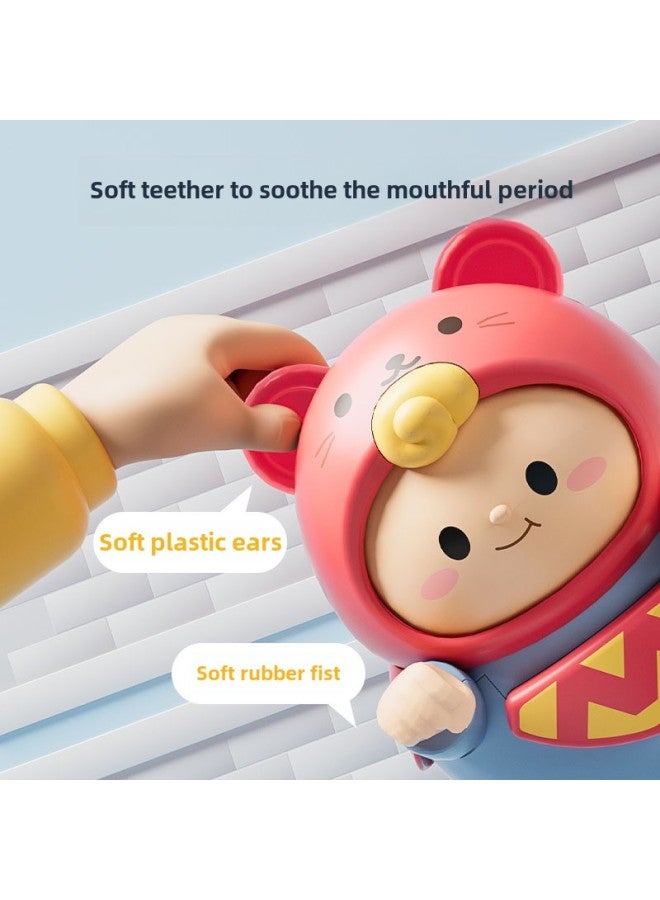 Baby Early Education Puzzle Superman Tumbler Toy Children's Soothing Rattle Can Grit Head Up Training 0-12 Months-Specifications:Superman Tumbler - Image 5