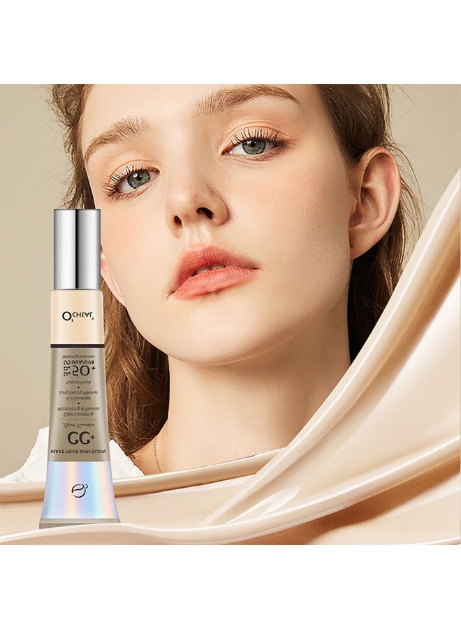 OCHEAL CC+ Color Correcting Cream, Full Coverage Foundation With SPF 50+ Whitening Sunscreen, Color Correcting And Brightening Face Cream, Skin Tone Adjusting CC Cream, #Ivory - Image 3