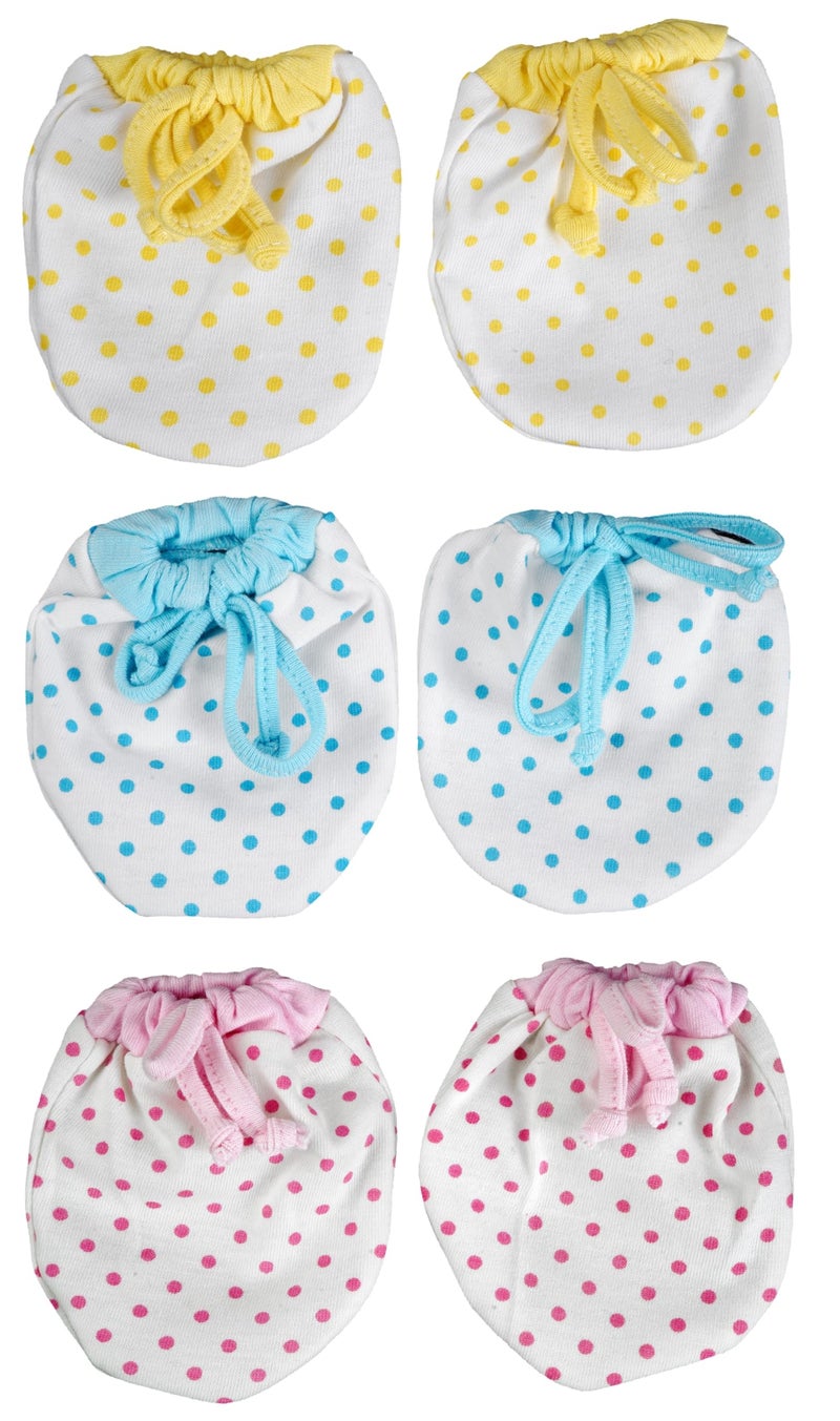 CUTEABLY Newborn Dori Mittens, Baby Cotton Gloves, Anti-Scratch Gloves, Infant, Toddler, Boys, Girls, Scratch Mittens for Baby Care (0-12 Months)-Pack of 3 - Image 1