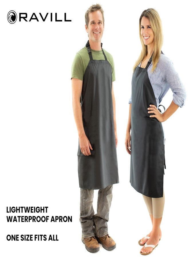 Ravill Waterproof Apron For Men and Women - Black - 35" Multi Purpose Work Aprons for Dishwashing, Dog Grooming, Cleaning - Heavy Duty Plastic Dishwasher Apron - Perfect Water Resistant Kitchen Apron - Image 3