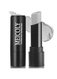 MEICOLY MEICOLY Metallic Silver Face Body Paint Stick,Silver Face Paint for Tin Man Makeup,Sweatproof Silver Eye Black Stick for Sports Football/Baseball/Softball,Halloween SFX Special Effects Cosplay Makeup  - Image 1