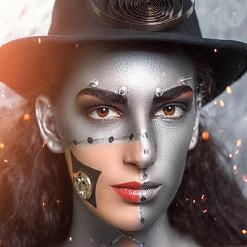 MEICOLY Silver Eye Black Stick,Waterproof Eye Black Baseball Softball Football Lacrosse,Silver Face Body Paint Stick for Halloween SFX Cosplay Tin Man Makeup - Image 5